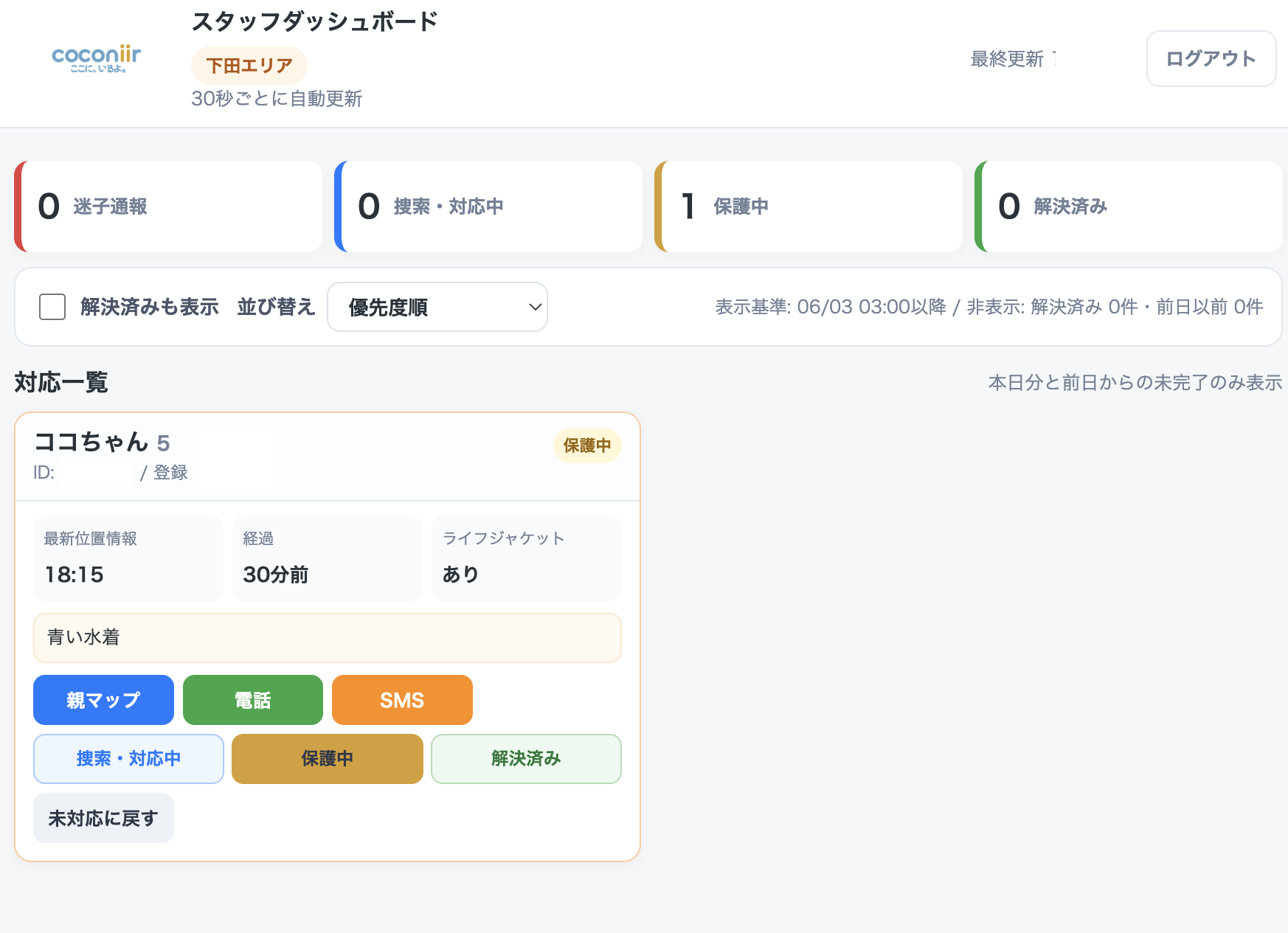 スタッフダッシュボードの画面イメージ